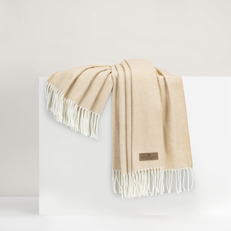 Italian Herringbone Throw, Sand