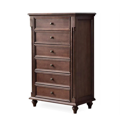 Solid Walnut 6-Drawer Dresser, Vintage Style