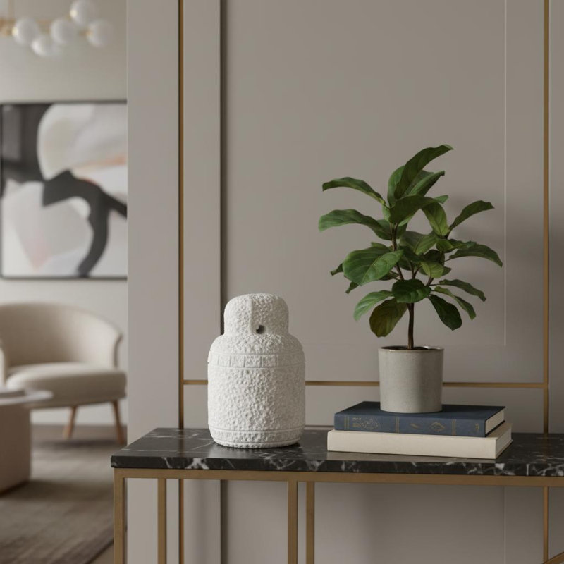 10" White Marble Door Stop