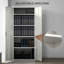 Armoire de rangement 71 po en métal avec 2 portes et 4 tablettes réglables blanches