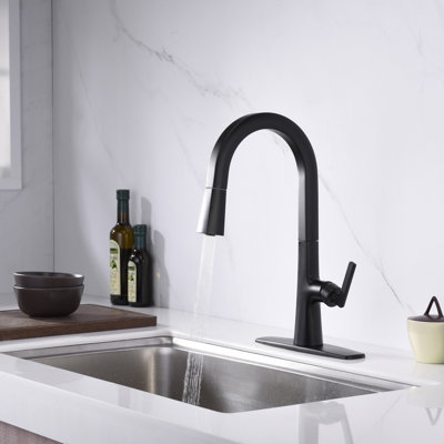 Ardua Collection High-Arc Single Handle Kitchen/Bar Faucet with 2-Function Pull-Down Spout Sprayer - Matte Black