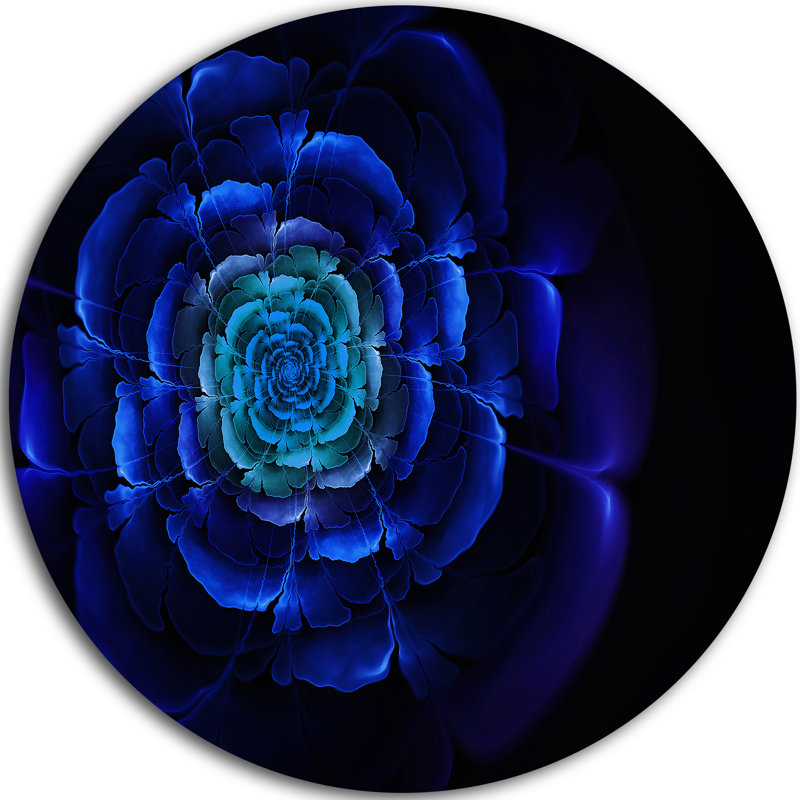 «Fractal Silver Blue in Dark», impression sur métal, H 23 po x l 23 po x P 1 po