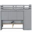 Lit simple superposé au dessus d'un lit double avec escalier de rangement, garde-robe, USB et lit léger, gris-631858783