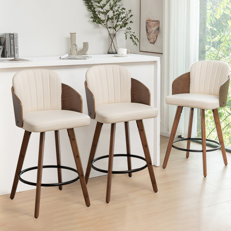 Tyandra Swivel 26" Counter Stool Set of 3 - Modern Design