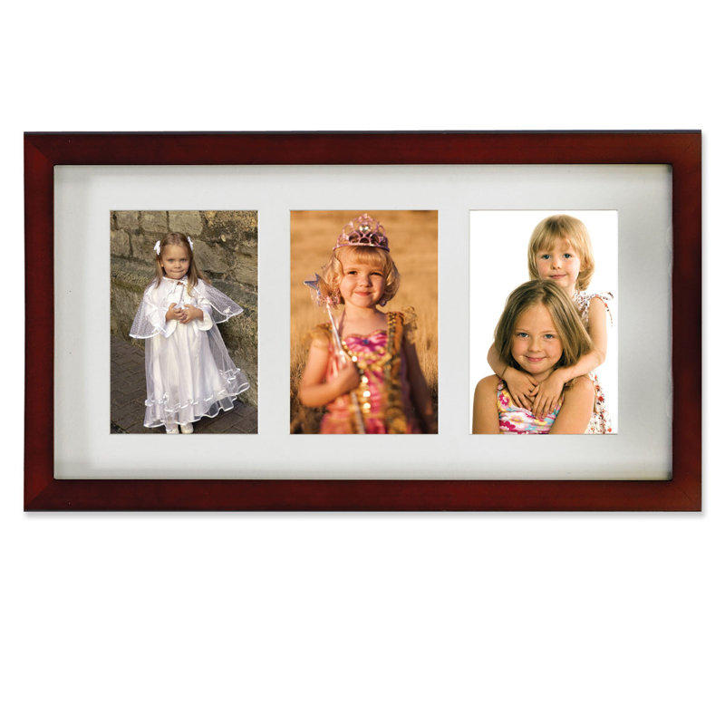 Cadre photo, 4 po x 6 po, Noyer brun mat, Triple
