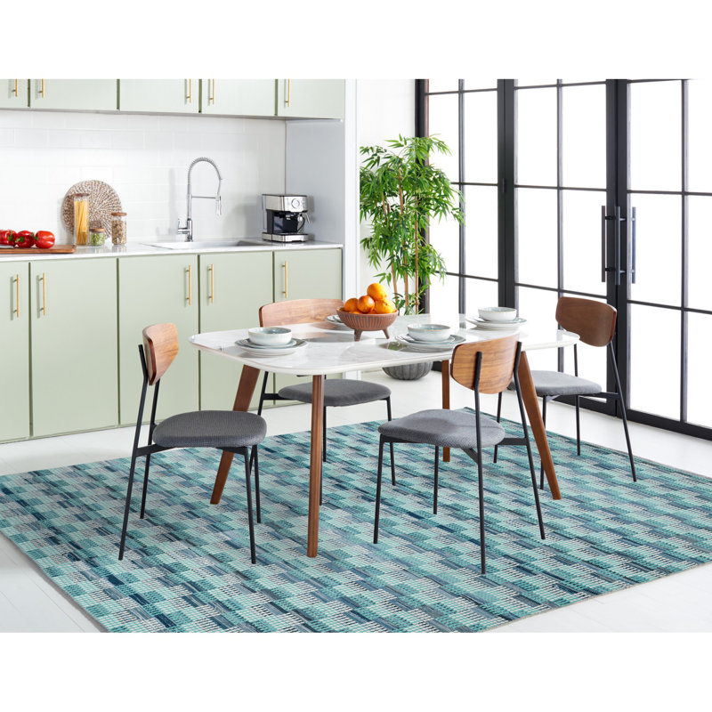 Haqeem Hand Woven Cotton Geometric Rug, Rectangle 8' x 10'