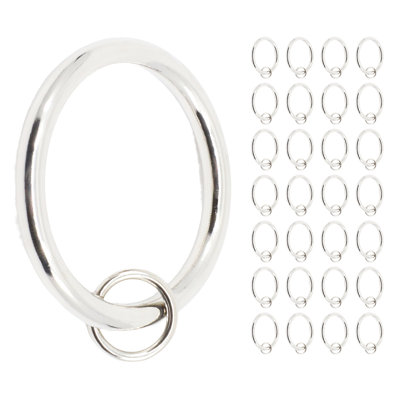 14 anneaux de rideau en métal avec œillets Meriville 14 pièces de 1,5 po de diamètre intérieur, convient à une tringle de 1/4 de pouce (ensemble de 28 œillets ronds, étain)