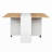Folding Dining Table, Drop Leaf Dining Table With Wheels And 2-Layer Storage Shelf, Space Saving Dining Table For Small Spaces, White And  Oak