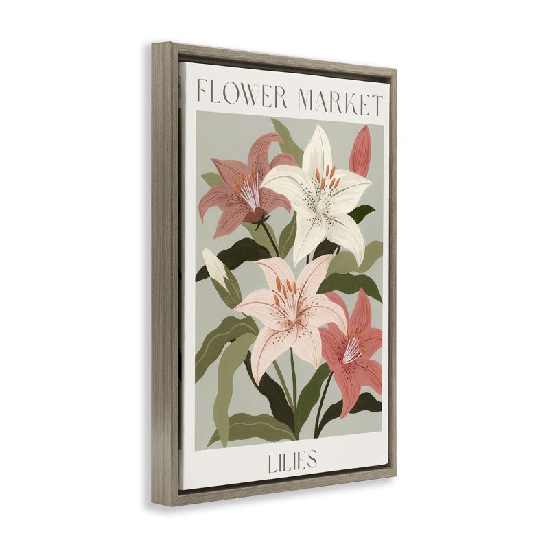 Cadre flottant lys Flower Market, design par Courtney Haley, Cadre flottant orme Montalcino, H 25 po x l 17 po
