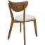 2 chaises de salle à manger à finition châtaignier avec coussin brun clair - look moderne, revêtement Mid-Century confortable (2