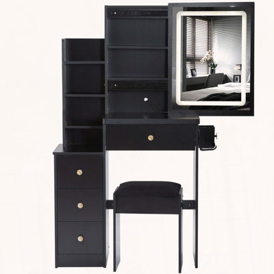 Compact Vanity with Bedside Cabinet and Power Station