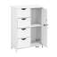 Armoire de rangement pour salle de bain avec tablette réglable et 4 tiroirs