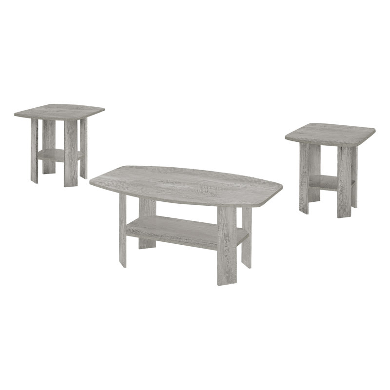 Élégante table de salon grise pour le décor: tables basses, de bout et d'appoint en stratifié avec tablette