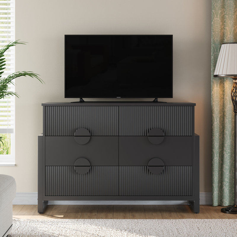 49.8'' W 6 - Drawer Dresser, Black