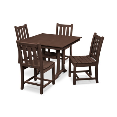 Traditional Garden 5-Piece Farmhouse Trestle Dining Set
