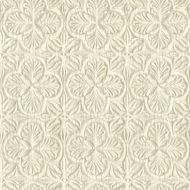 Devendri Prepasted Damask Double Roll, Cream