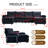 140.94" U-Shaped Modern Sofa Modular Sectional Couch with 2 Ottomans, 6-Seat Corduroy Upholstery, Deep Seat Comfort, Black