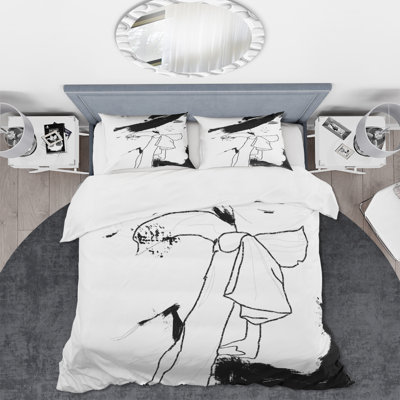 Beautiful Model Haute Couture Fashion Woman I - Modern Duvet Cover Set