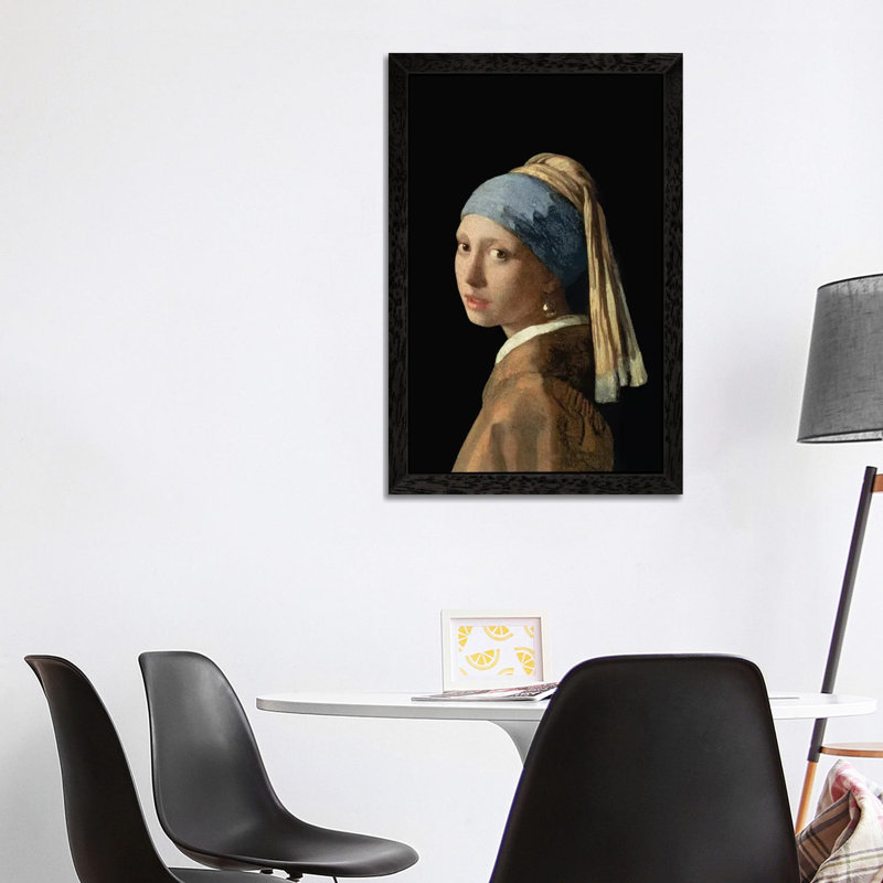 Girl With A Pearl Earring, C.1665-6 by Johannes Vermeer - Floater Frame Painting on Canvas, 101.6 cm H x 66.04 cm W