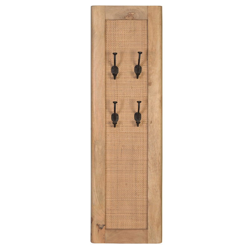 Surrender Solid Wood 4 - Hook Wall Mounted Coat Rack