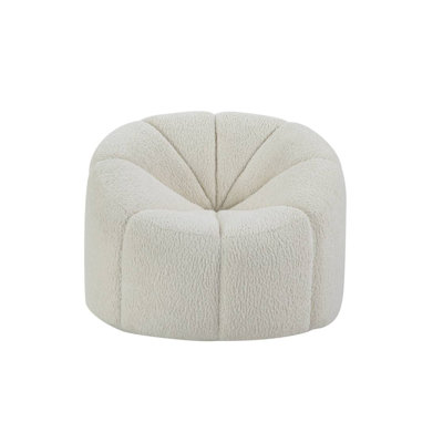 Fauteuil en sherpa blanc Osmash avec pivot