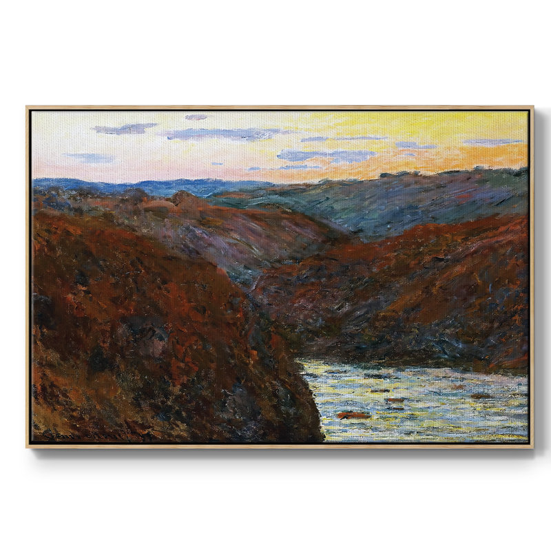 Vallée de la Creuse, coucher de soleil, 1889 02, reproduction d'art sur toile, H 25 po x l 37 po x P 2 po, Naturel