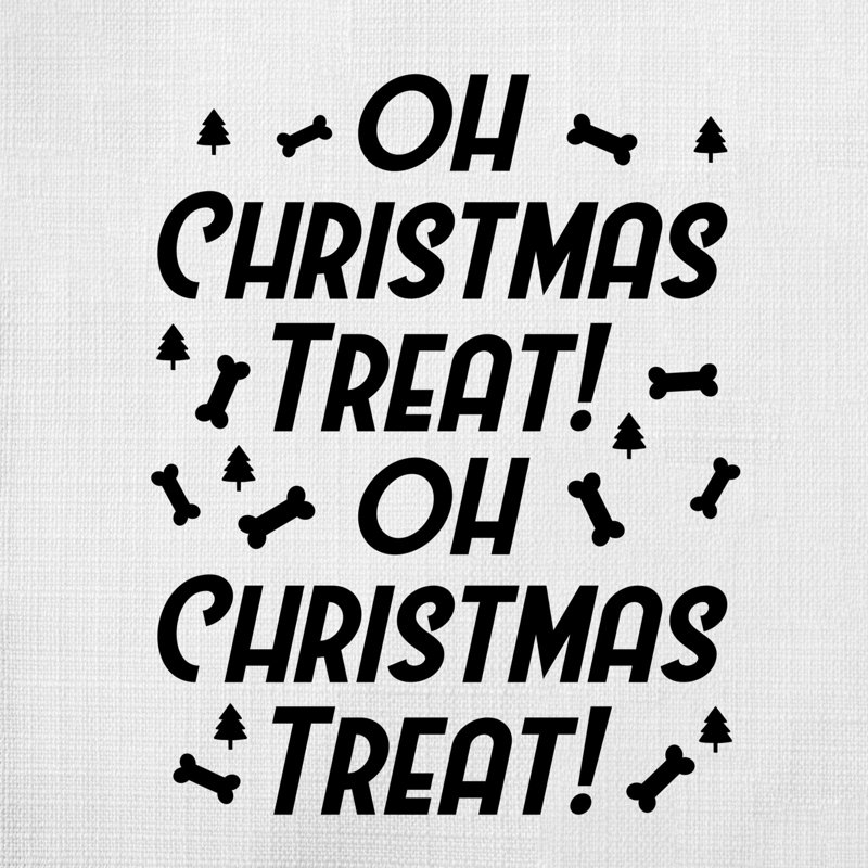 Coussin en polyester ChristmasDog_Noir-02, 16 po x 16 po