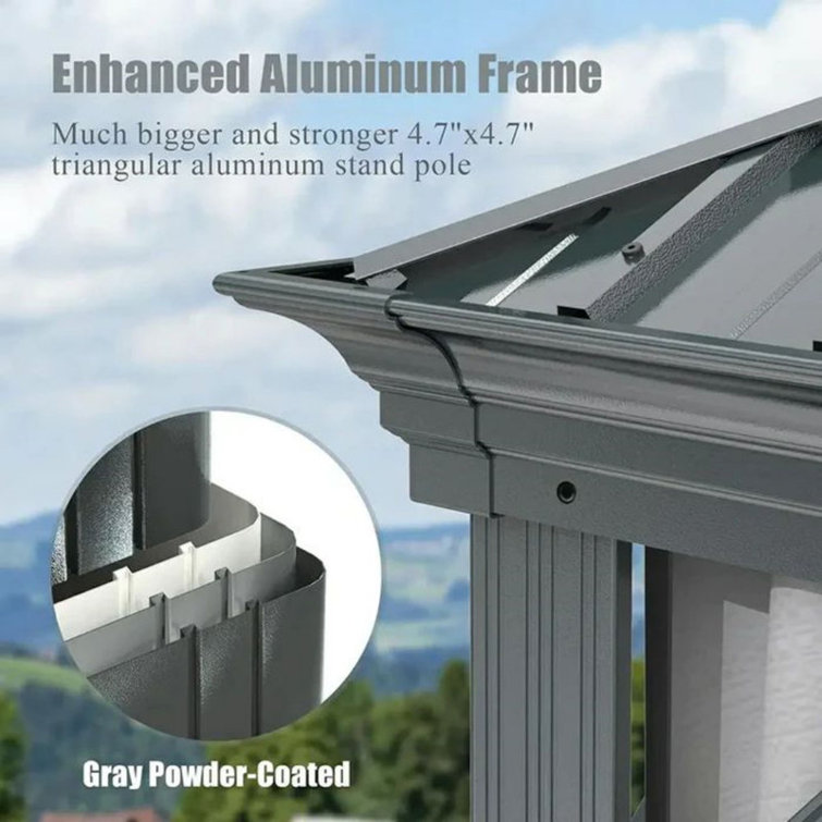 Galvanized 24 Ft. W x 14 Ft. D Aluminum Barrel Gazebo