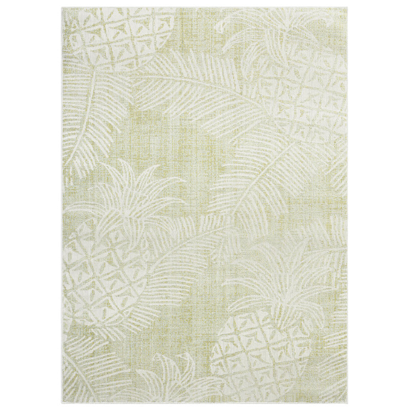 Tapis intérieur / extérieur vert / ivoire 5 pi 3 po x 7 pi 3 po, Rectangle 7 pi 10 po x 10 pi 2 po