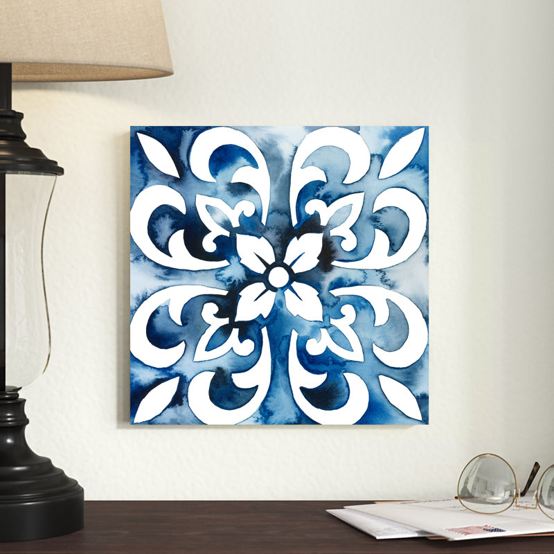 Cobalt Tile II by Grace Popp - Wrapped Canvas Print, 30cm H x 30cm W