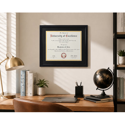 Cadre photo avec passe-partout en verre véritable HD