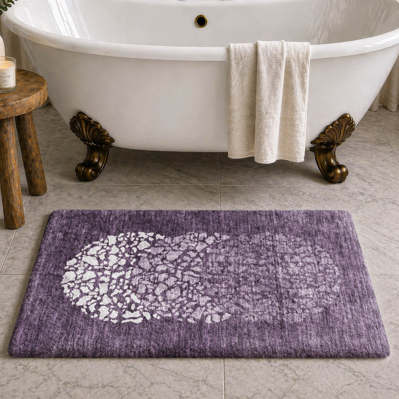 Tapis à poils longs lavable à la machine de qualité supérieure ADS643, Eggplant, 1'8" x 2'6"
