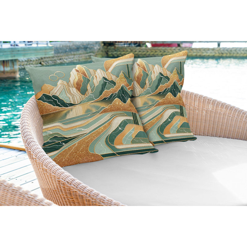 Ensemble de 2 housses de coussin Ambes Mid Century Modern Boho, H 20 po x l 20 po, Carré