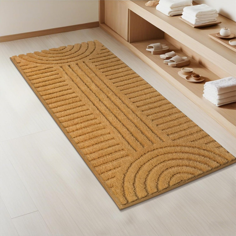 Soft Bathroom Runner Rugs Non Slip Boho Bathroom Mats Microfiber Absorbent Carpet For Bath Room Machine Washable Shaggy Bath Rugs