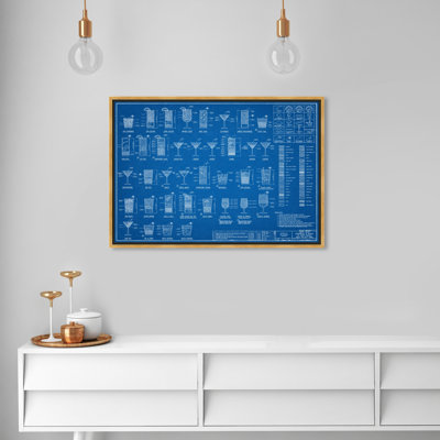 Drinks and Spirits Happy Hour Specs, bleu industriel - Impression sur toile