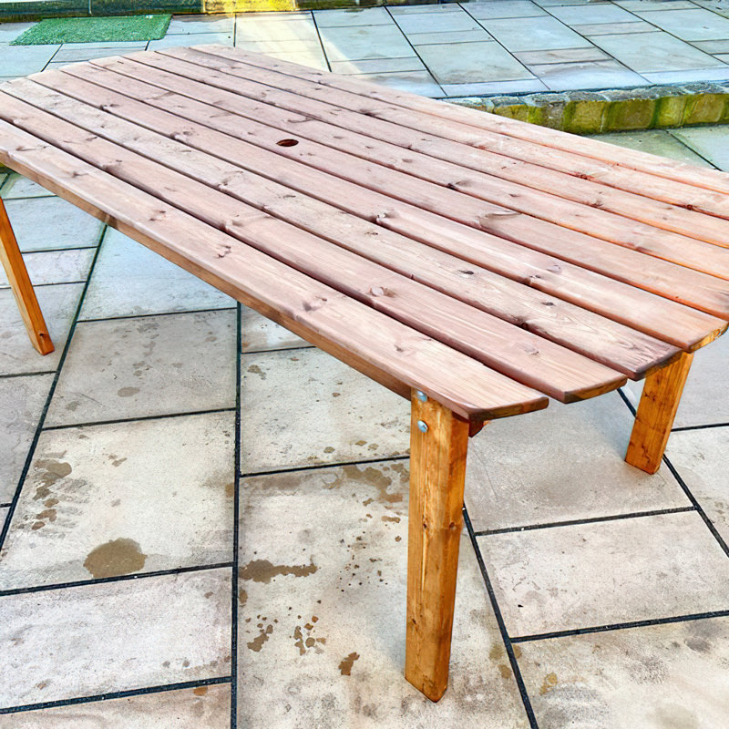 Agna Rounded Edge Wooden Dining Table