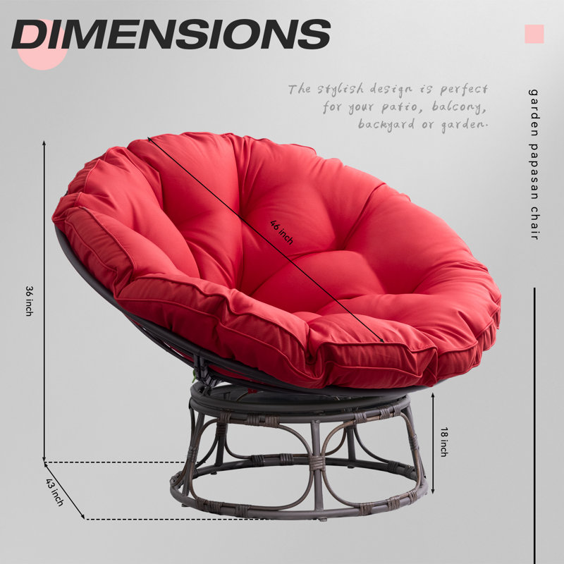 Chaise Papasan toutes saisons avec coussin Eneas, Rouge