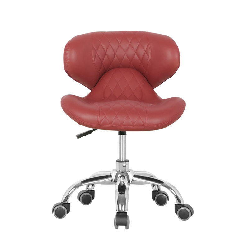 Tabouret industriel à hauteur ajustable Zedek, Rouge foncé