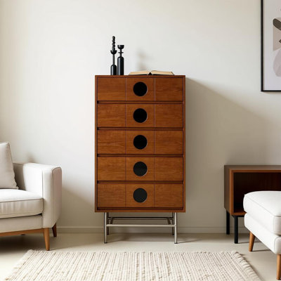 Commode d'appoint circulaire en acier inoxydable