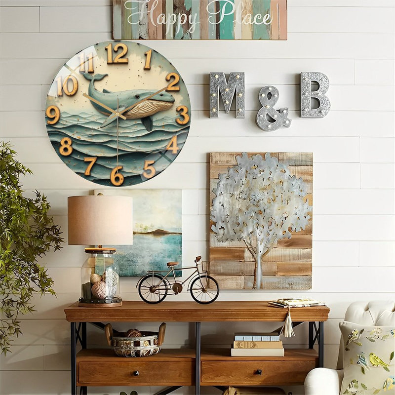 Horloge murale Whale Ocean