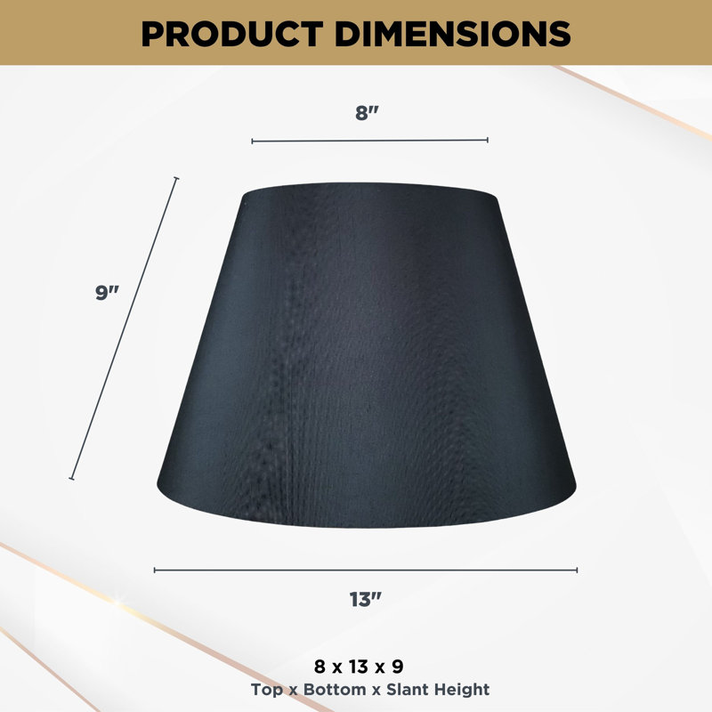 Abat-jour empire H 9 po x l 13 po, Noir