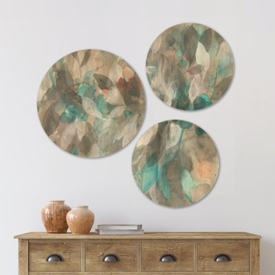 Ensemble de 3 cercles en bois «Abstract Nature» Designart