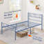 Lit plateforme simple en métal de 14 pouces avec tête de lit et pied de lit Kempst, sommier robuste avec support en lattes d'acier, aucun sommier requis, rangement sous le lit-1032081551-967434657