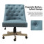 Chaise de traZurich capitonnée à boutons H 38,5 po Zurich avec base en bois manufacturé et massif-279403239
