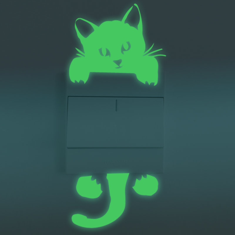 Décalcomanie murale lumineuse pour chat