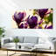 Ensemble de 3 tableaux sur toile tendue représentant des fleurs de magnolia violet, pour la décoration du salon et de la chambre.-1478311729