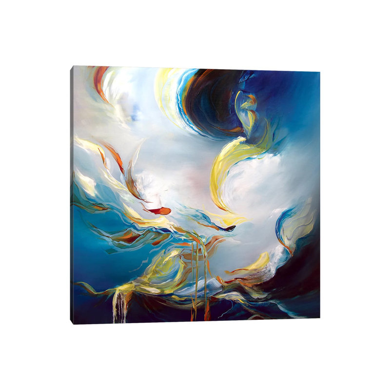 Mouvement de l'eau par J.A Art - impression d'art graphique, H 26 po x l 26 po x P 1,5 po, Toile tendue