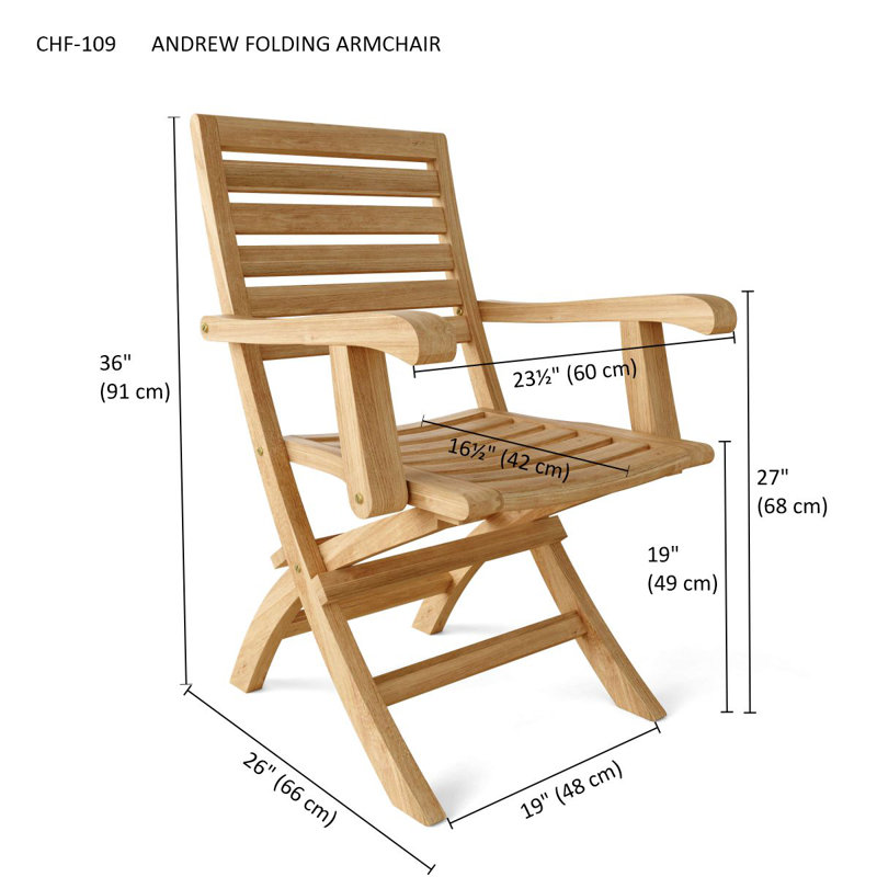 Andrew Folding Teak Patio Dining Chair