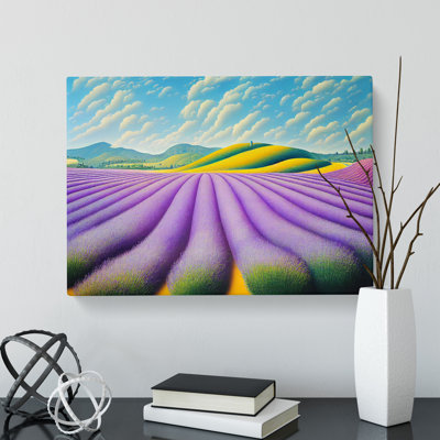 Stimulating Lavender Flower Field - Wrapped Canvas