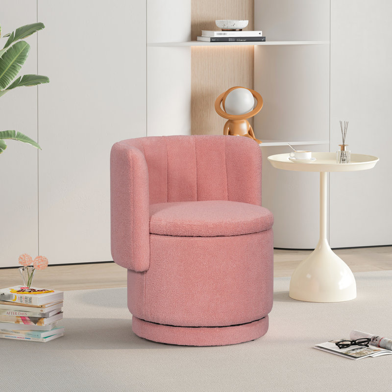 Chaise pivotante à 360 degrés - rose et rose confortable avec espace de rangement pour garder votre maison bien rangée, Rose